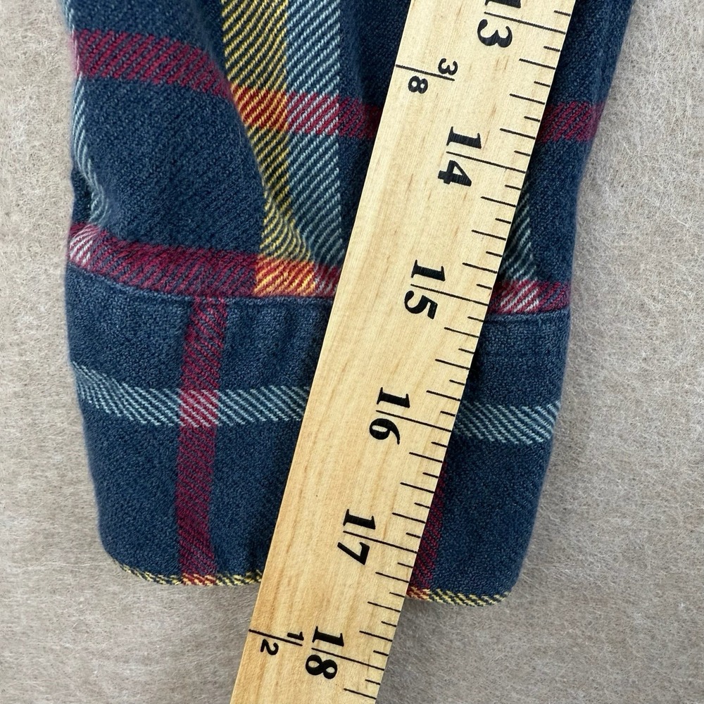 Patagonia Worn Wear S Fjord Flannel Shirt Organic Cotton Navy Gold‎ Burgundy - Picture 12 of 13